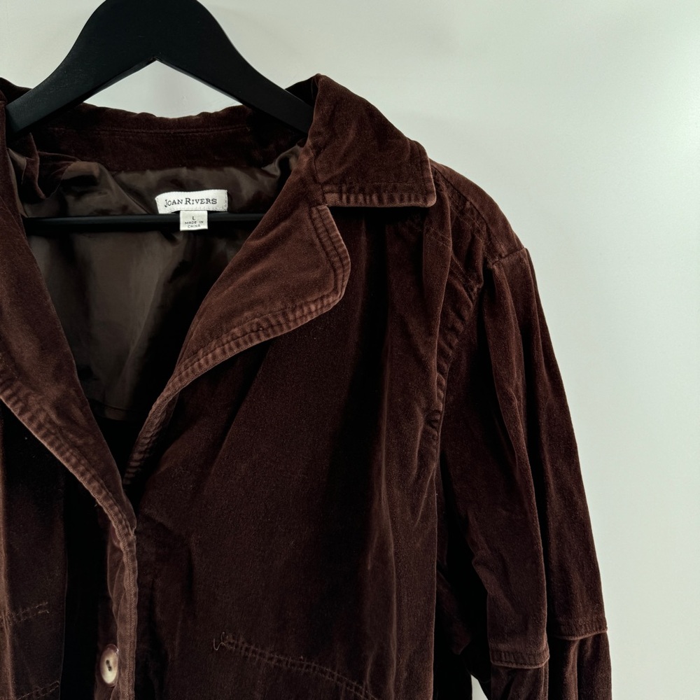 Joan Rivers Brown Textured Button-Up Top Size Large - Picture 2 of 8